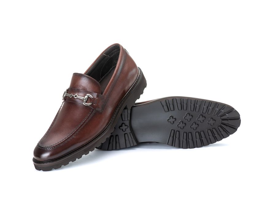 Sapato Masculino Loafer Athenas em Couro Naturaly Pinhão