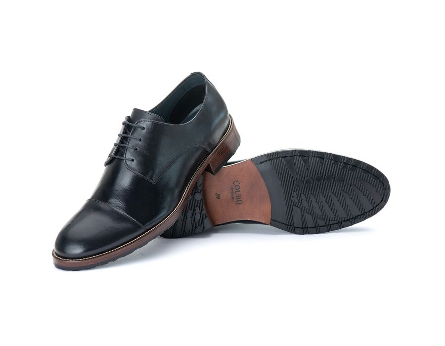 Sapato Derby Masculino Tucson em Couro Naturaly Preto