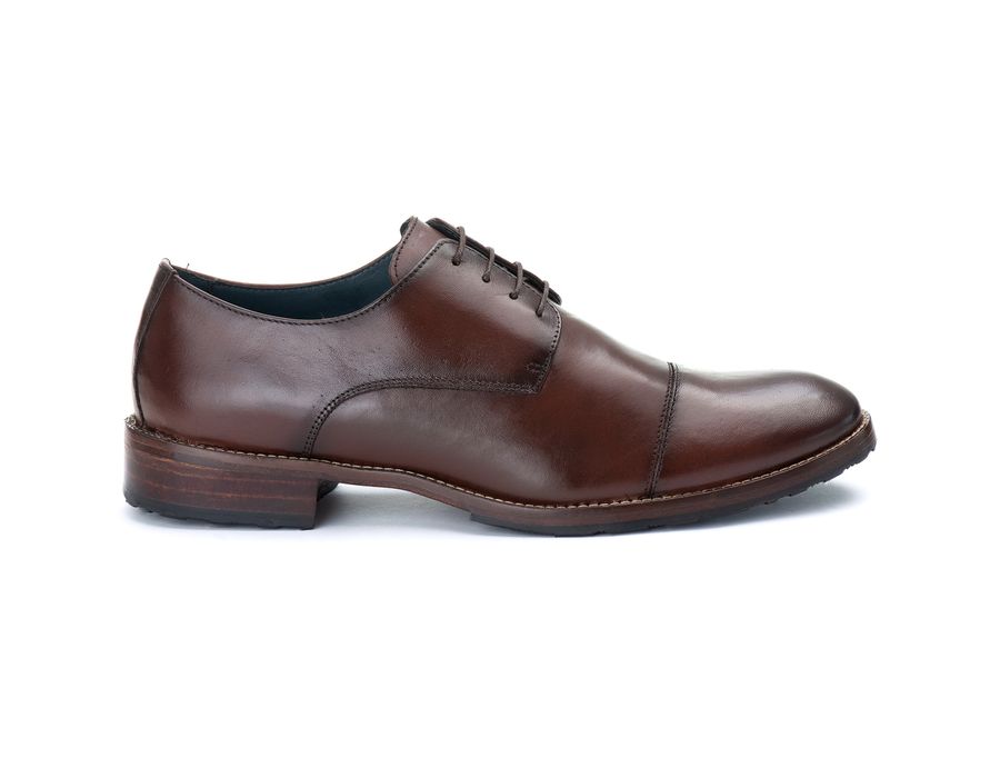 Sapato Derby Masculino Tucson em Couro Naturaly Pinhão