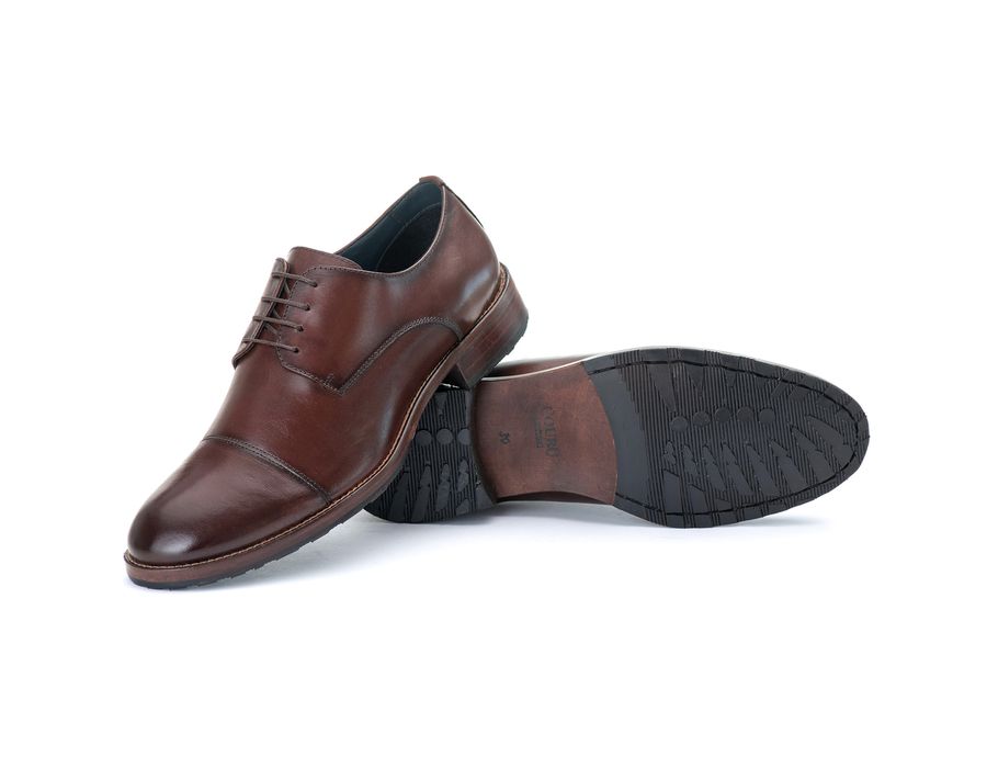 Sapato Derby Masculino Tucson em Couro Naturaly Pinhão