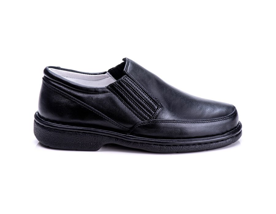 Sapato Masculino Total Comfort Anti Stress em Couro de Carneiro Preto