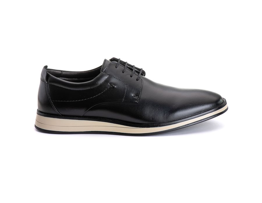 Sapato Masculino Derby Sport em Couro Bovino Preto