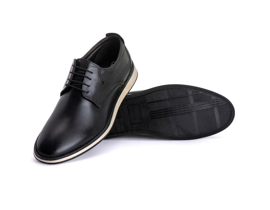 Sapato Masculino Derby Sport em Couro Bovino Preto