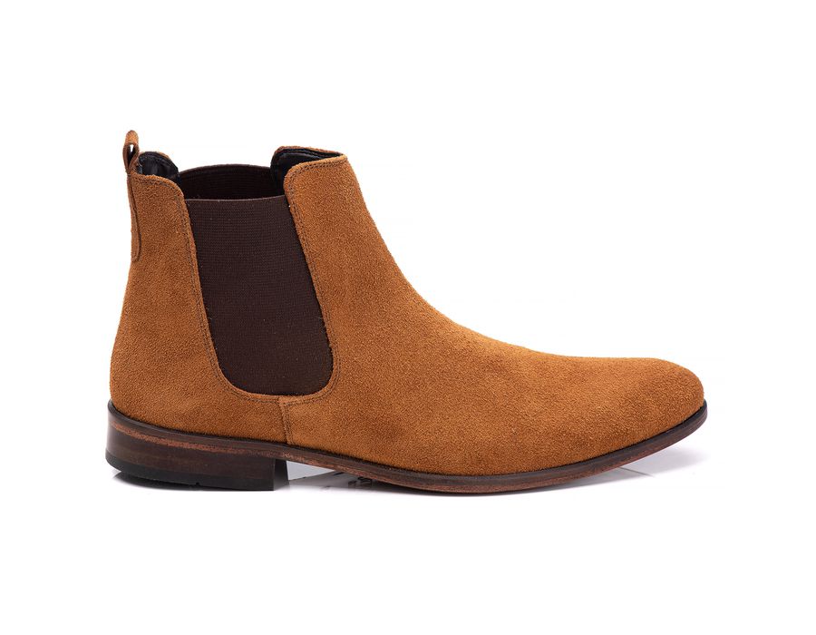 Bota Chelsea Masculina Alabama em Camurça Trufa