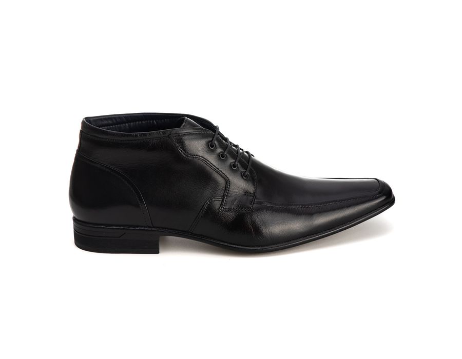 Bota Social Masculina Gênova em Couro de Carneiro Preto