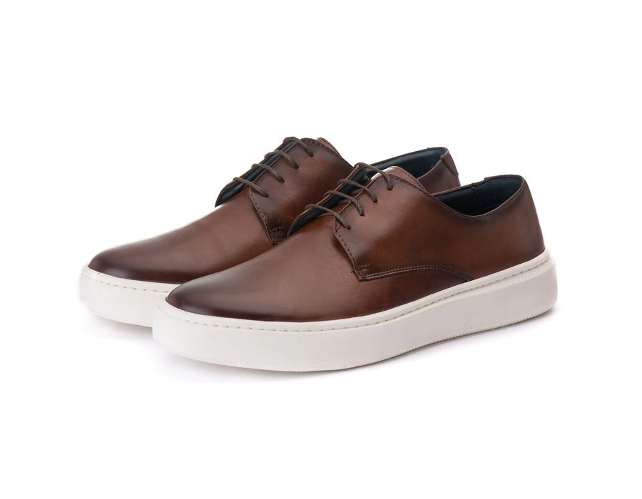 Sapato Masculino Casual Sport Madrid em Couro Bovino Café
