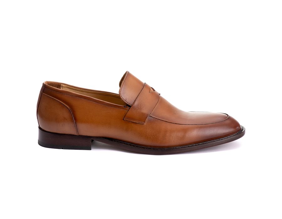 Sapato Social Masculino Loafer Mônaco em Couro Naturaly Whisky