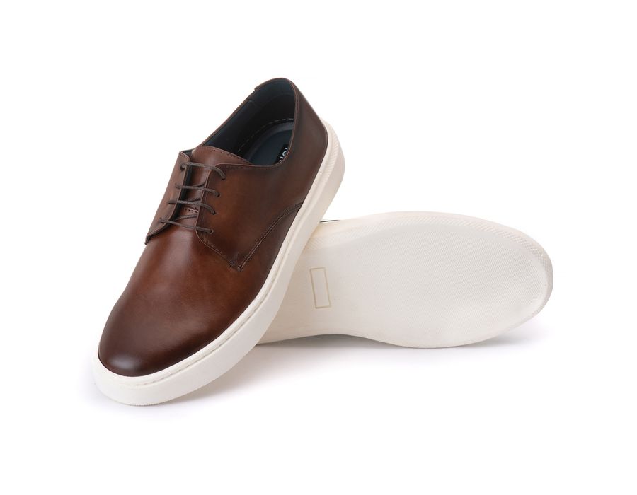 Sapato Masculino Casual Sport Madrid em Couro Bovino Café