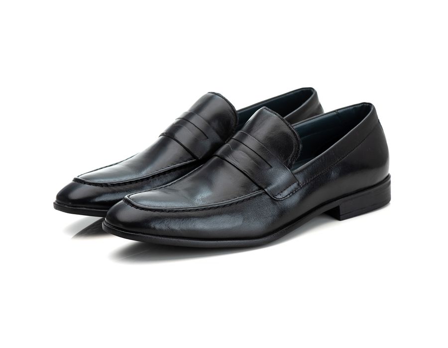 Sapato Social Masculino Loafer em Couro de Carneiro Preto