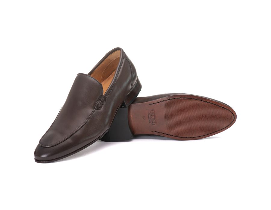 Mocassim Masculino Italiano Zara em Couro de Carneiro Café