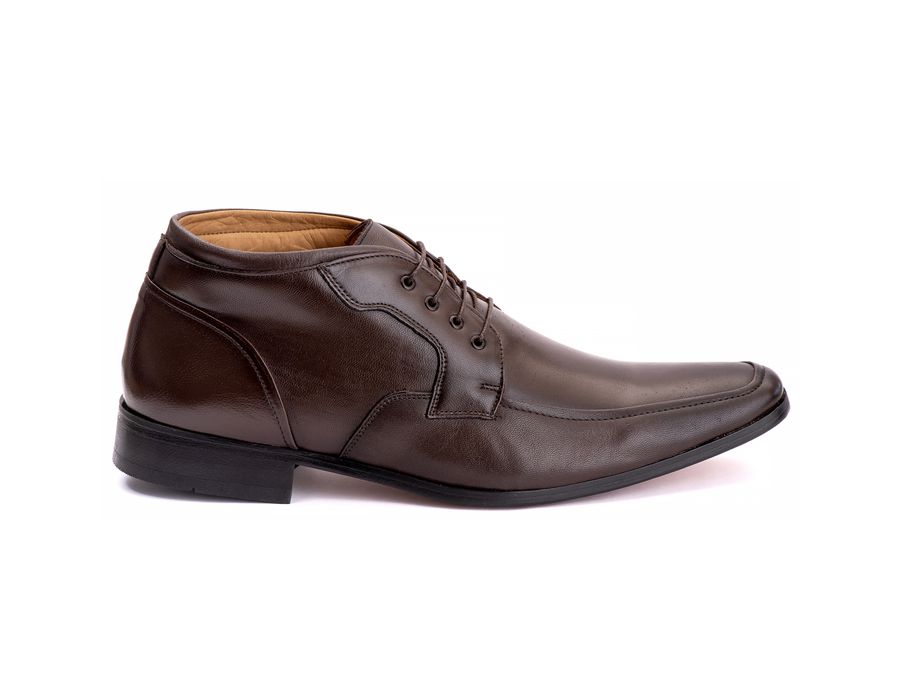 Bota Social Masculina Verona em Couro de Carneiro Café