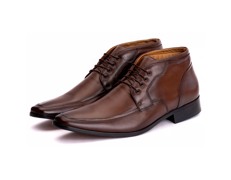 Bota Social Masculina Verona em Couro de Carneiro Mouro