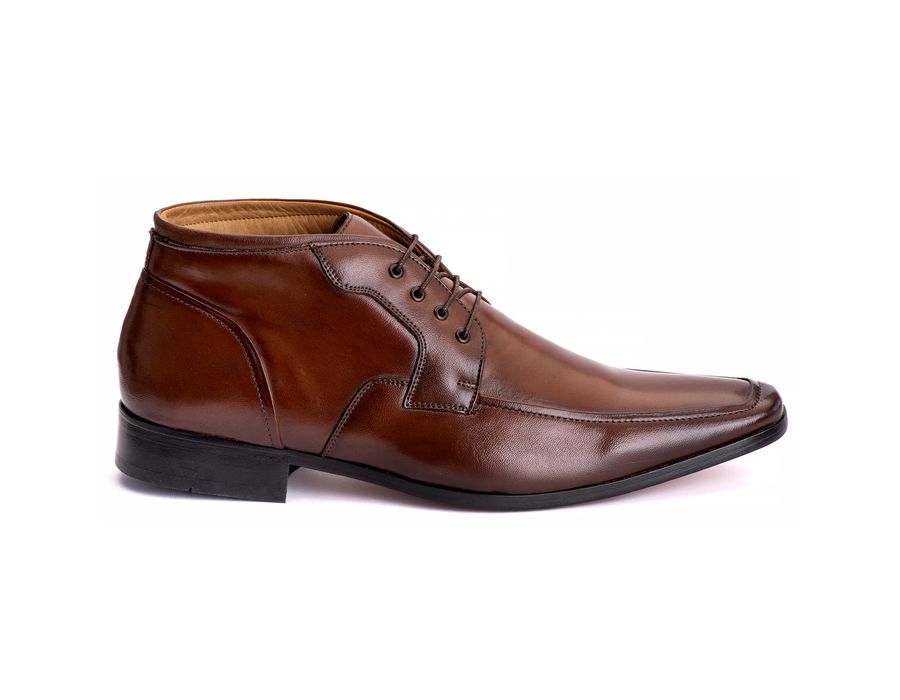 Bota Social Masculina Verona em Couro de Carneiro Mouro