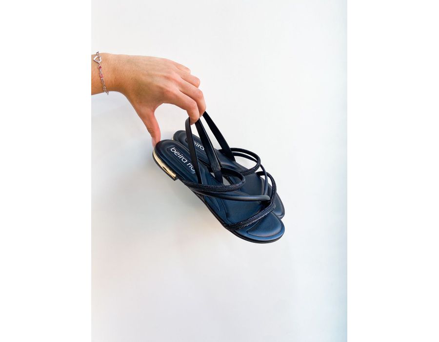 Rasteirinha Alice PRETO - 0004300001 - Morena Brasil Shoes