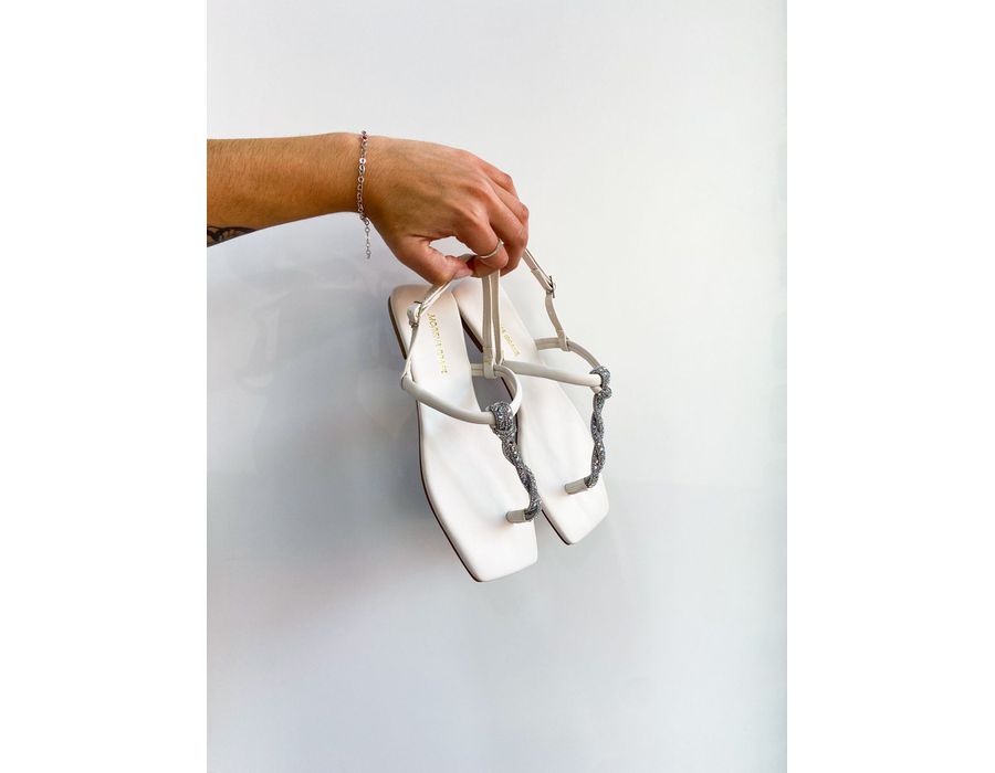 Rasteirinha Anna OFF WHITE - 0004530002 - Morena Brasil Shoes