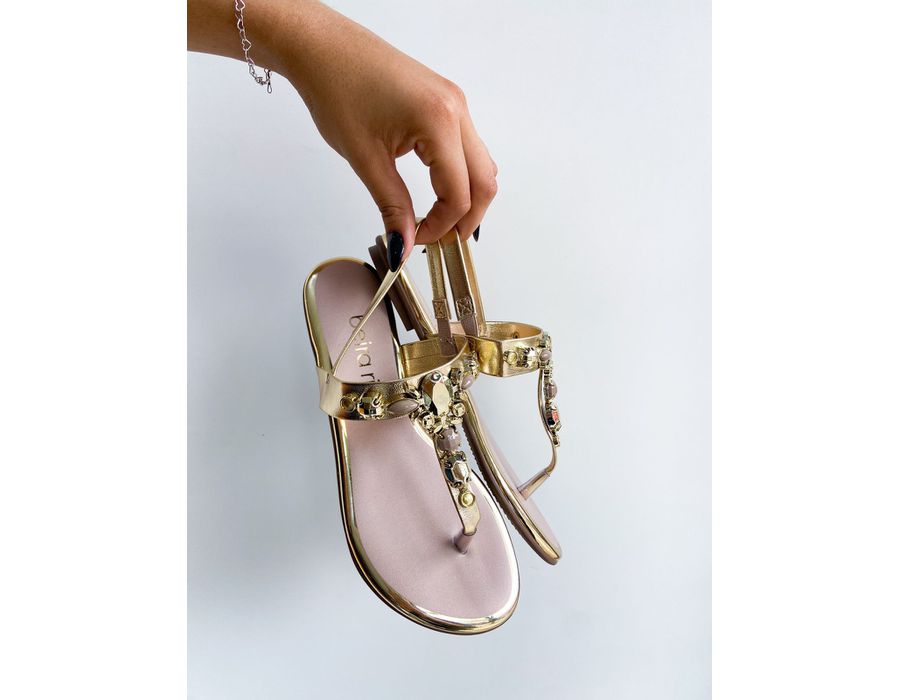 Rasteirinha Milena DOURADO - 0004970012 - Morena Brasil Shoes