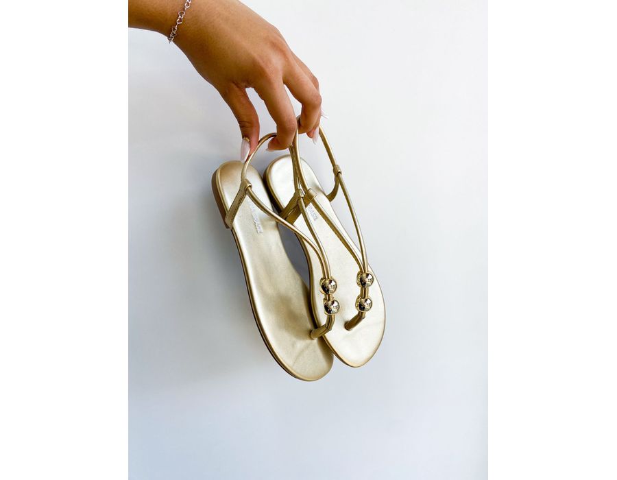 Rasteirinha Celine DOURADO - 0005340012 - Morena Brasil Shoes