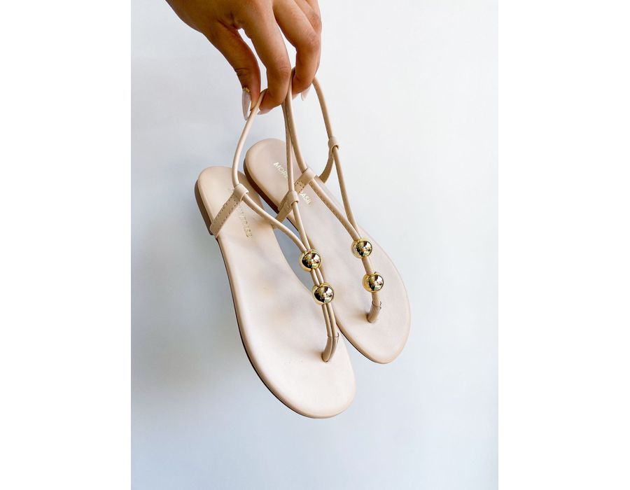 Rasteirinha Celine BEGE - 0005340008 - Morena Brasil Shoes