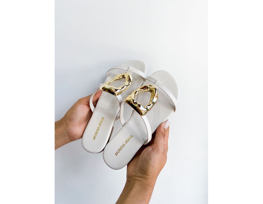 Rasteirinha Raquel OFF WHITE - 0005320002 - Morena Brasil Shoes