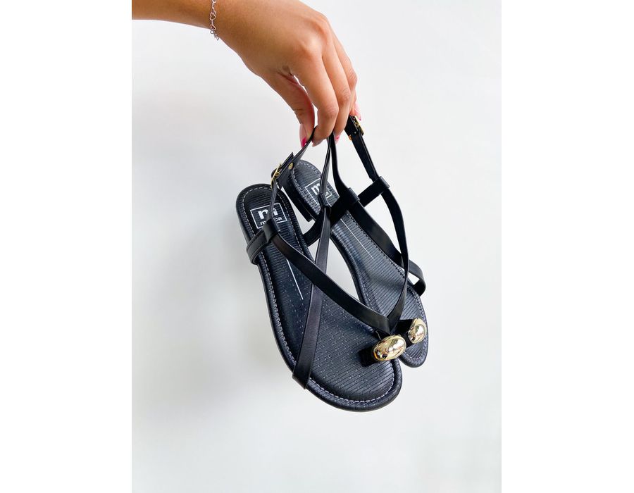 Rasteirinha Mia PRETO - 0005380001 - Morena Brasil Shoes