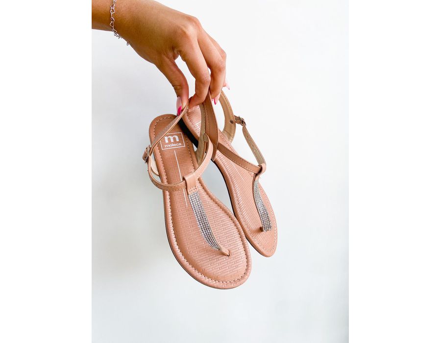 Rasteirinha Evelyn BEGE - 0005390008 - Morena Brasil Shoes