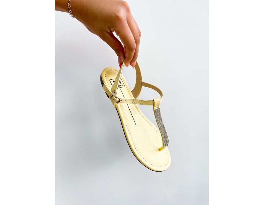 Rasteirinha Evelyn AMARELO - 0005390024 - Morena Brasil Shoes