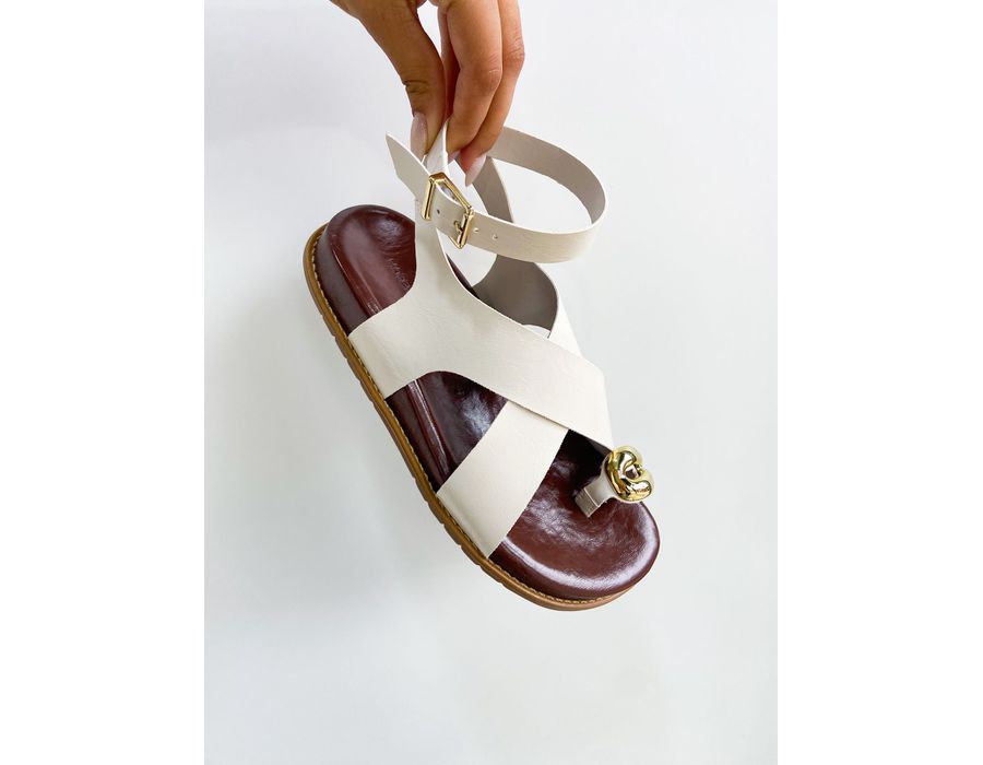 Papete Lucy OFF WHITE - 0005980002 - Morena Brasil Shoes