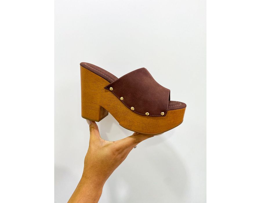 Tamanco Ella MARROM - 0006030010 - Morena Brasil Shoes