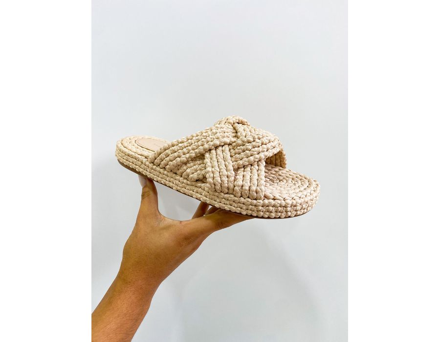 Flat Naomi BEGE - 0006000008 - Morena Brasil Shoes