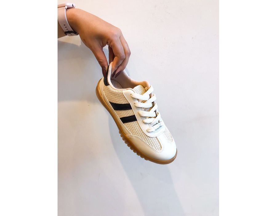 Tenis Brenda CREME, OFF - 0007190074 - Morena Brasil Shoes