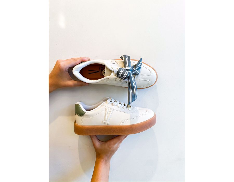 Tenis Nina OFF WHITE, VERDE - 0007390076 - Morena Brasil Shoes