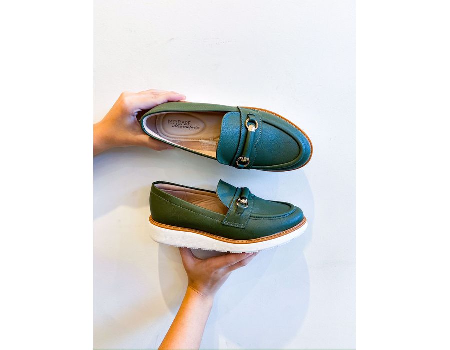 Mocassim Marina VERDE MILITAR - 0007340072 - Morena Brasil Shoes