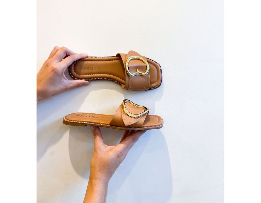 Rasteirinha Sofia CARAMELO - 0007410011 - Morena Brasil Shoes