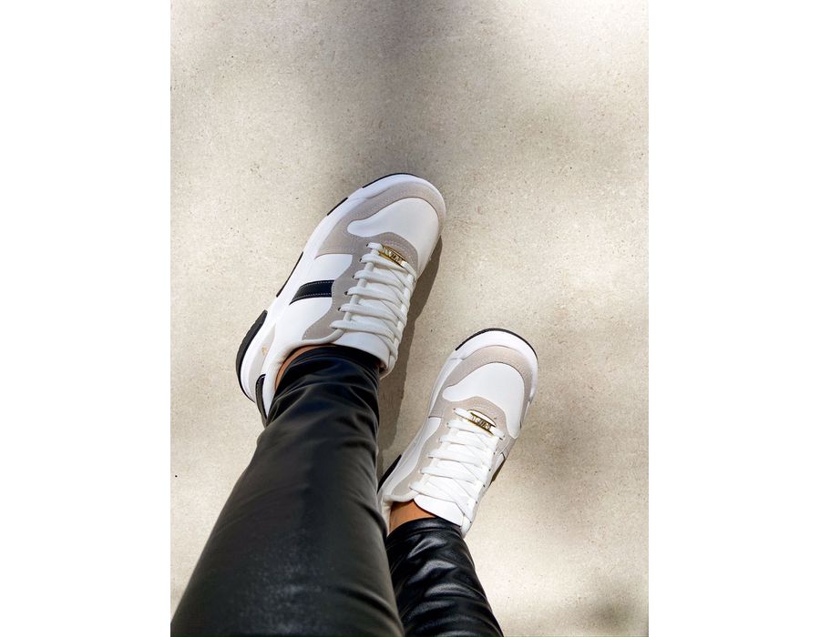 Tenis Mel BRANCO,PRETA, CINZA - 0007370063 - Morena Brasil Shoes