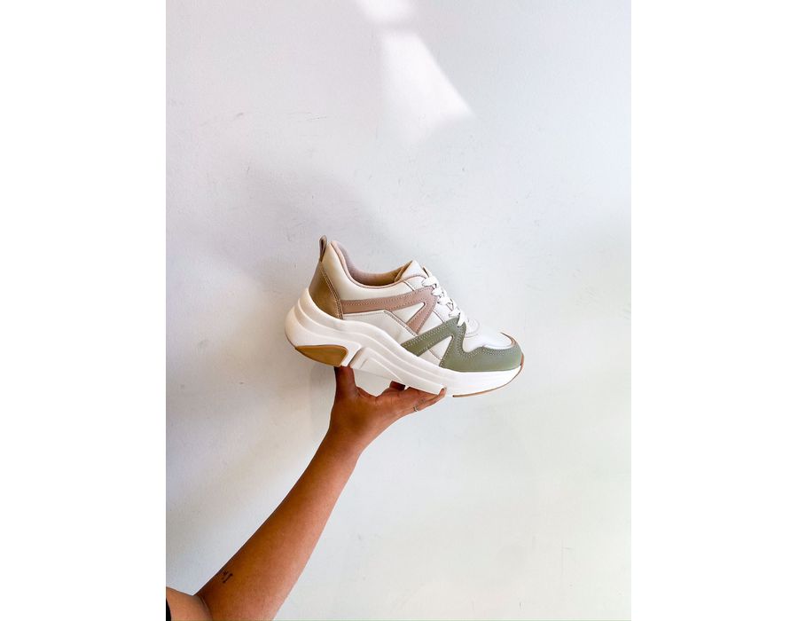 Tenis Lola BEGE,VERDE - 0007510079 - Morena Brasil Shoes