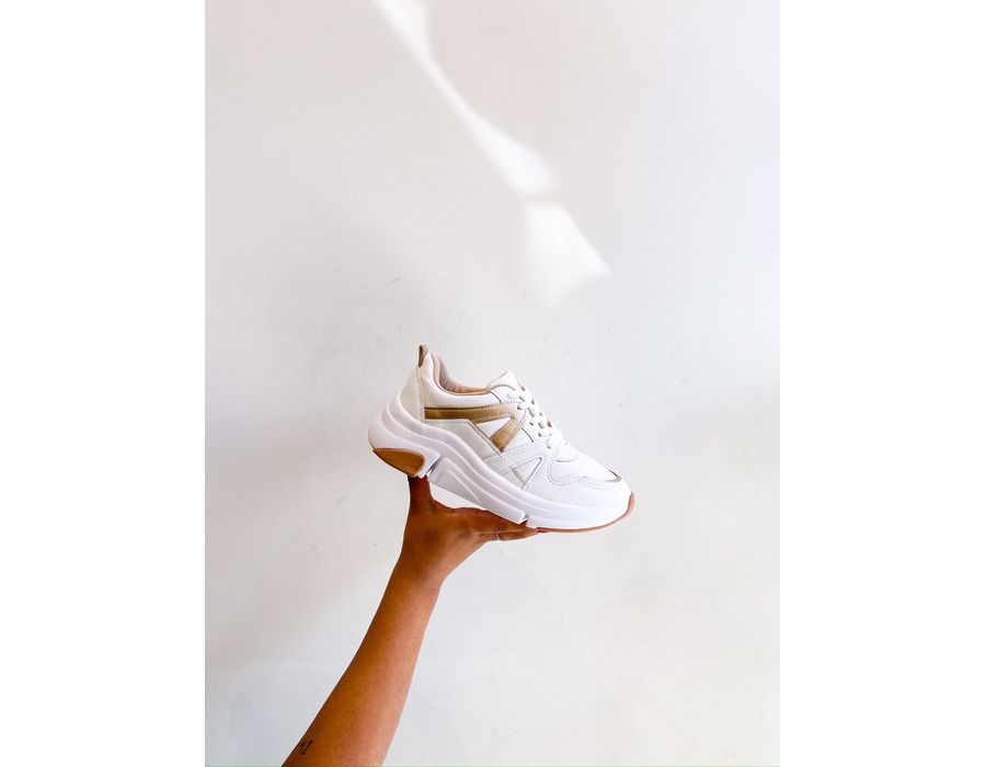 Tenis Lola BRANCO,DOURADO - 0007510078 - Morena Brasil Shoes