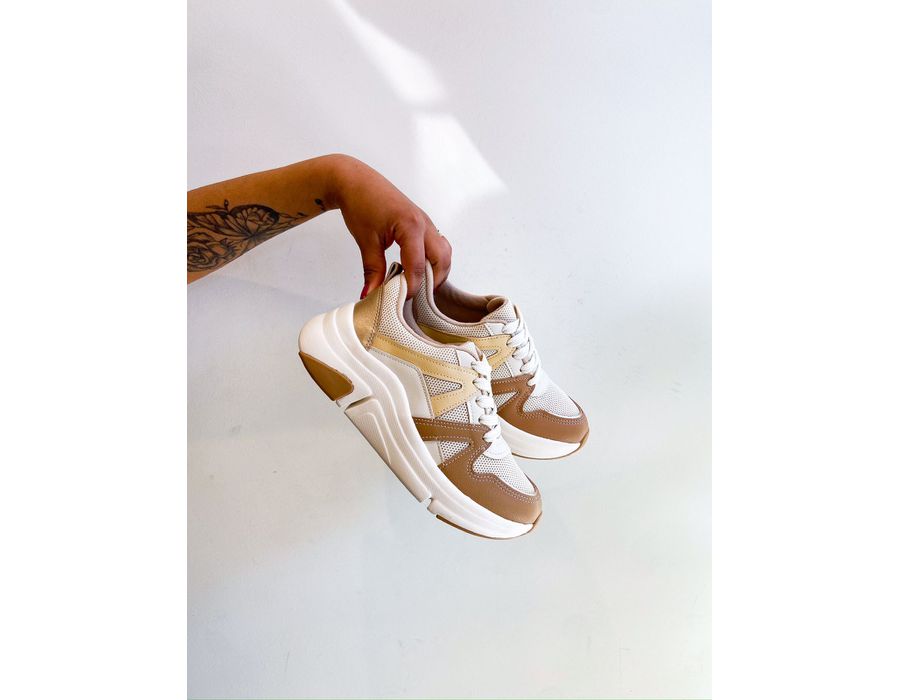 Tenis Lola BEGE,MANTEIGA - 0007510080 - Morena Brasil Shoes