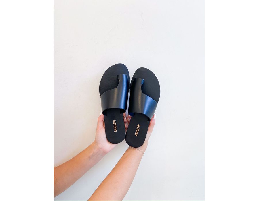 Rasteirinha Iana PRETO - 0007520001 - Morena Brasil Shoes