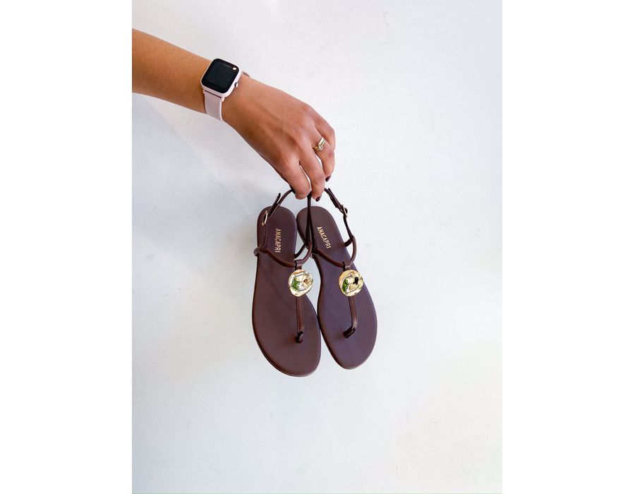 Rasteirinha Melanie MARROM - 0007280010 - Morena Brasil Shoes