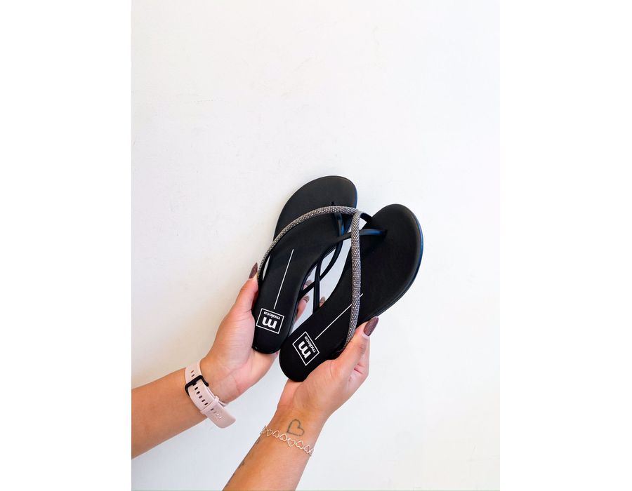 Rasteirinha Mika PRETO - 0008070001 - Morena Brasil Shoes