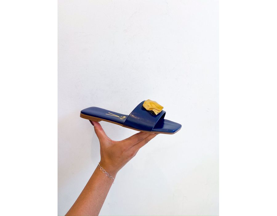 Rasteirinha Milene AZUL MARINHO - 0008140003 - Morena Brasil Shoes