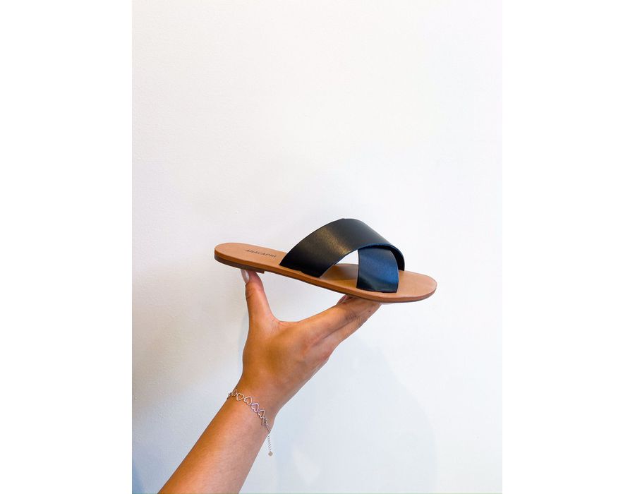 Rasteirinha Anna PRETO - 0007220001 - Morena Brasil Shoes