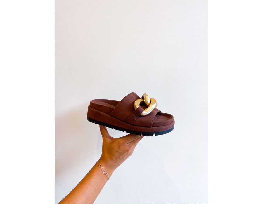 Flat Ivy MARROM CAMURÇA - 0008300067 - Morena Brasil Shoes