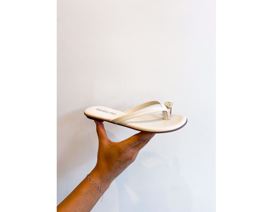 Rasteirinha Dalia OFF WHITE - 0007660002 - Morena Brasil Shoes