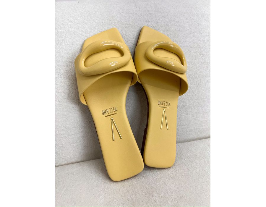 Rasteirinha Lyra AMARELO MANTEIGA - 0008440092 - Morena Brasil Shoes