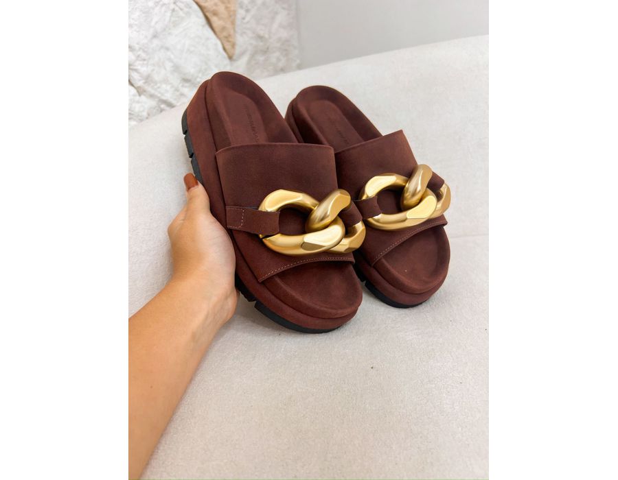 Flat Ivy MARROM CAMURÇA - 0008300067 - Morena Brasil Shoes