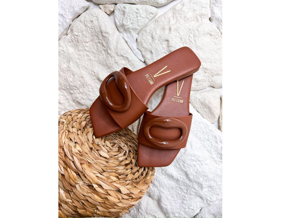 Rasteirinha Lyra CARAMELO - 0008440011 - Morena Brasil Shoes