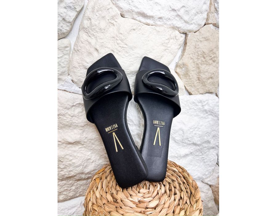 Rasteirinha Lyra PRETO - 0008440001 - Morena Brasil Shoes