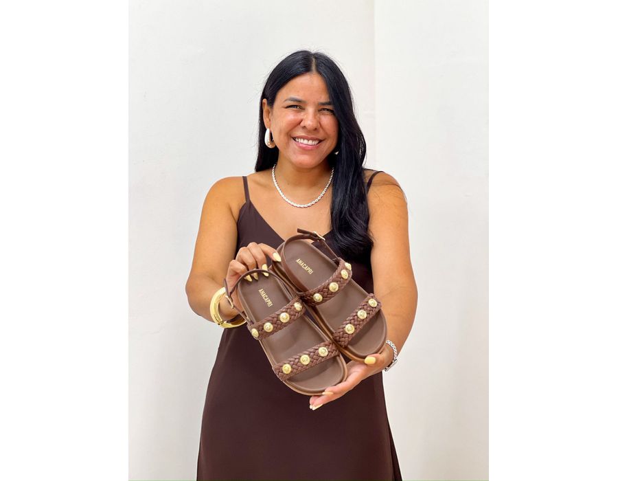 Papete Luna MARROM - 0008020010 - Morena Brasil Shoes