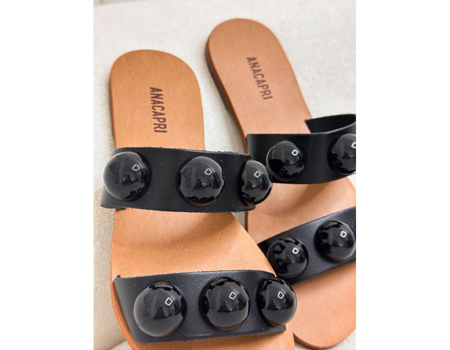 Rasteirinha Lana PRETO - 0007240001 - Morena Brasil Shoes